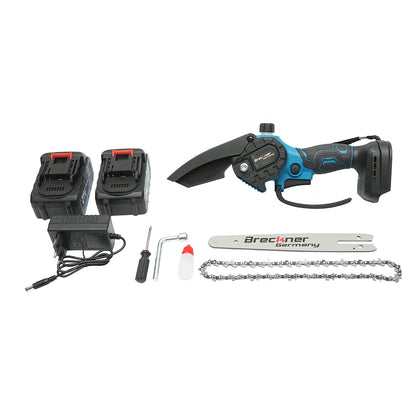 Mini elektromos fűrész 700W, 2 Li-ion akkumulátorral 21V/4Ah, 200mm (8 inch) Breckner Germany