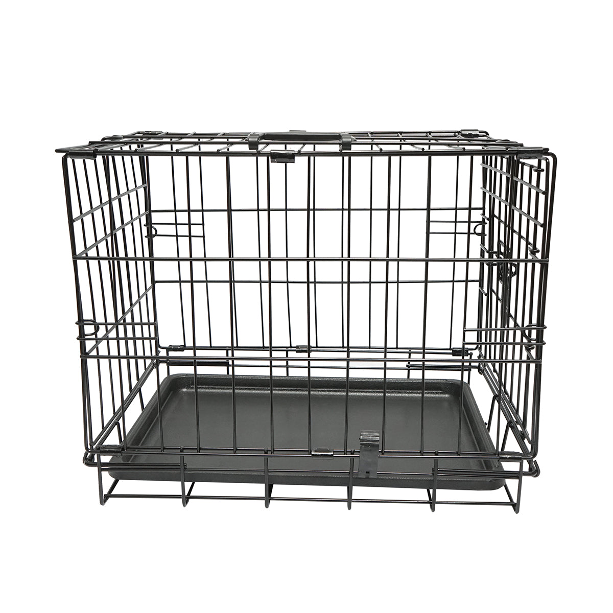 Összecsukható fém állathordozó kivehető tálcával és fogantyúval 44.5x30.5x36.5cm