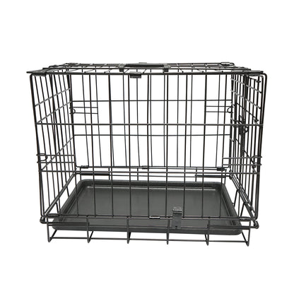 Összecsukható fém állathordozó kivehető tálcával és fogantyúval 44.5x30.5x36.5cm