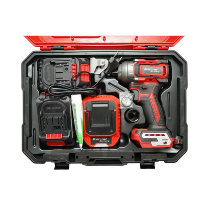 Ütvecsavarozó, légkulcs 1/2 inch 500W, 2 akkumulátor 21V, 4Ah Li-ion, LED, Brushless, 450Nm, 0-1800/2400rpm Breckner Germany