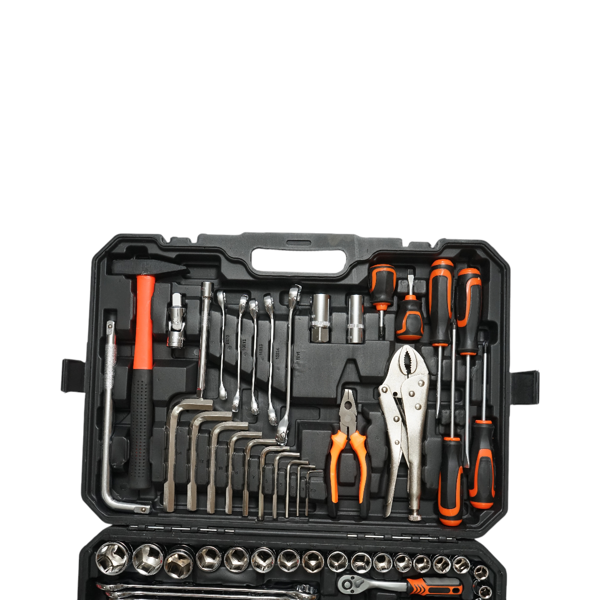 Csöves, fix és gyűrűs csavarkulcsok, bitek, bit, hatlapos, torx Cr-V 142 darab Breckner Germany