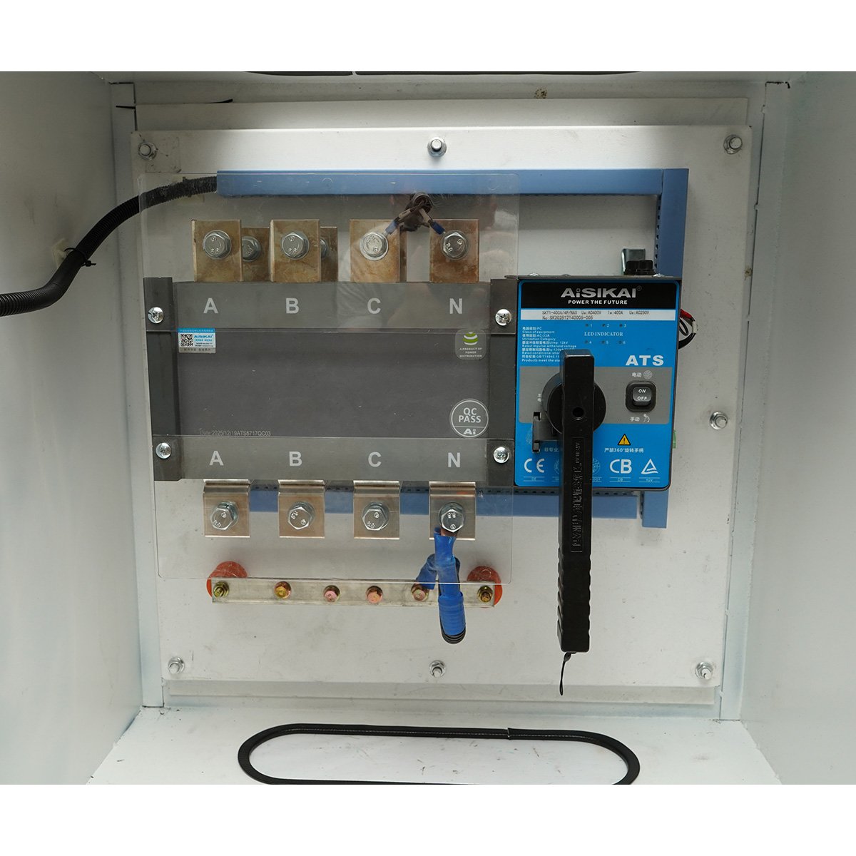 Automatikus átviteli kapcsoló ATS 400A, 400V, 4P elektromos generátorhoz 225KVA