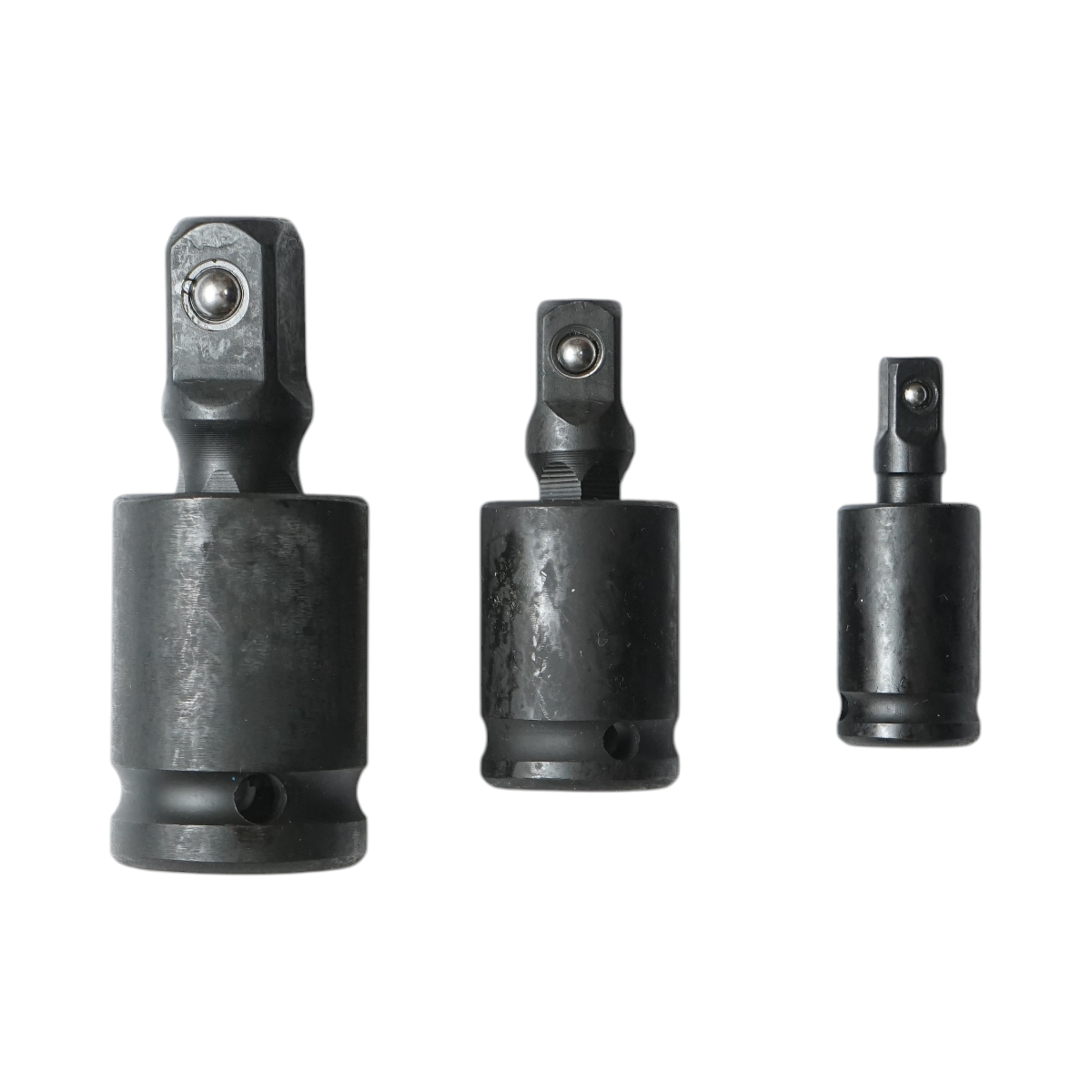 3 db ütőadapter készlet négyszögletes kardáncsuklóval 1/2, 3/8, 1/4 inch Cr-Mo Breckner Germany