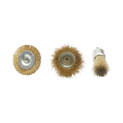 3 részes drótkorong készlet 50mm, csésze 50mm, ecset 25mm, szár 6mm, max. 4500rpm Breckner Germany