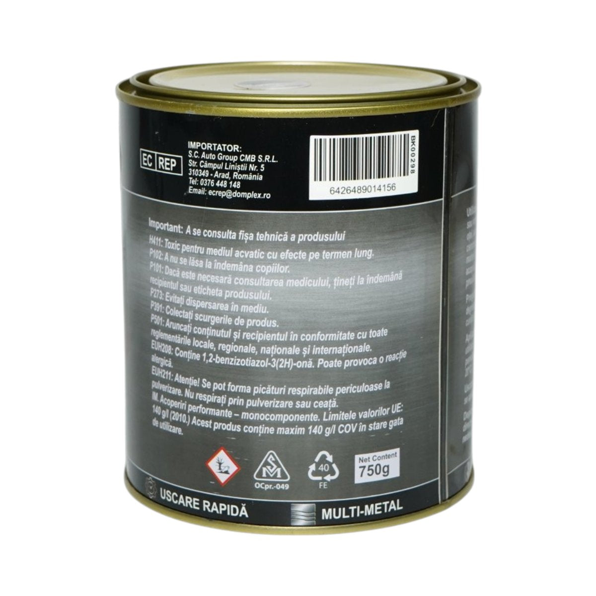 Breckner Germany 3 in 1 rozsdagátló zománcfesték csokoládébarna matt fém felületekhez 750g, közvetlenül a rozsdára, vízalapú