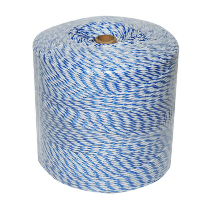 Fehér-kék drót 3mm 3x0.2mm SS, 1000m elektromos kerítés, ellenállás 7.8 Ohm Bourget