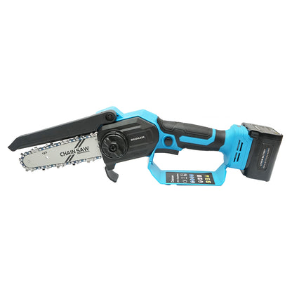 Mini elektromos fűrész 500W Li-ion 21V akkumulátorral, vágási átmérő 180mm
