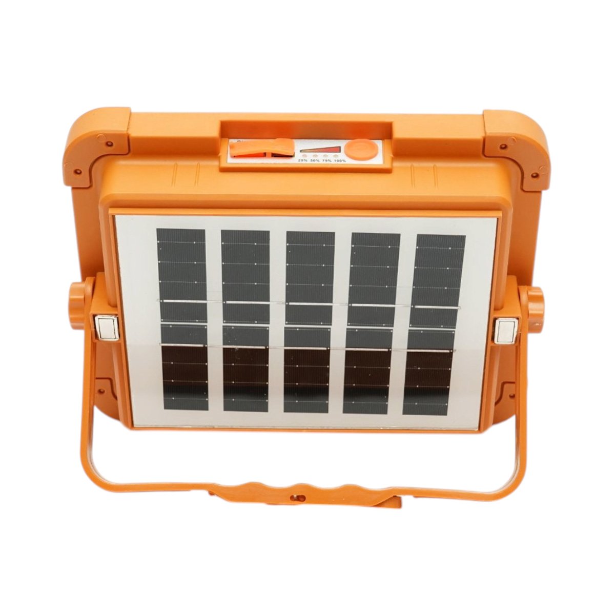 Hordozható LED projektor 200W napelemes panellel 3W, 12000mAh akkumulátor, 6 világítási mód, mágnes, kampó, USB Power Bank Breckner Germany