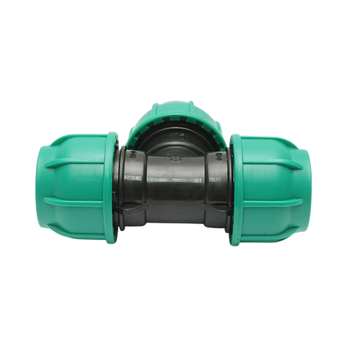 Egyenletes tömörítő cső D40x40x40mm PN10 rúd öntözőrendszerekhez