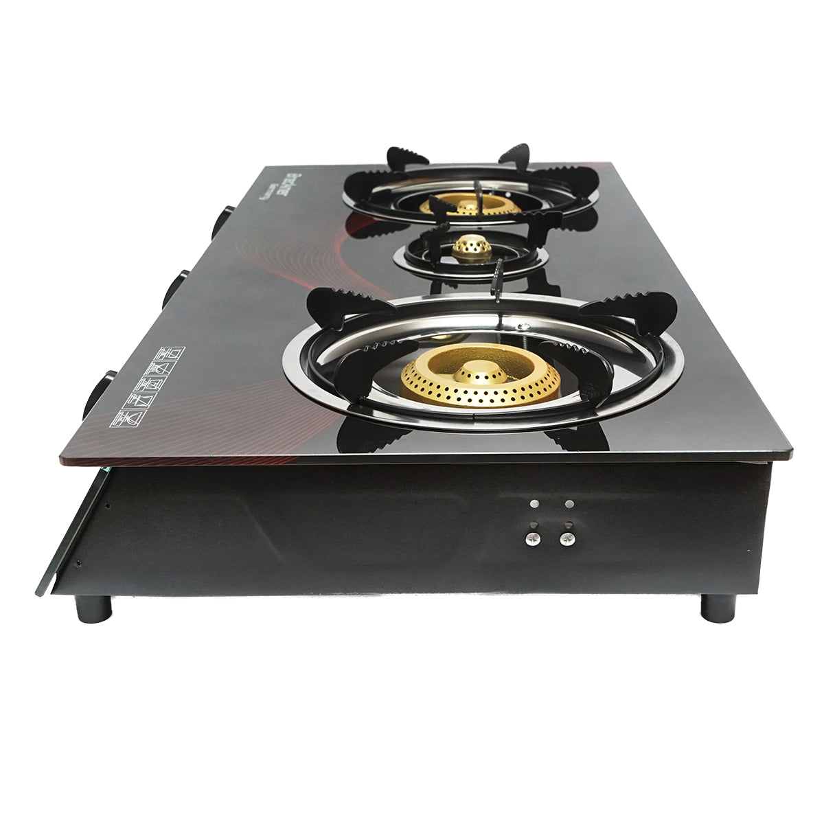 tűzhely, 3 égős öntöttvas tűzhely 2.5KW, biztonsági üveg 700x380x94mm Breckner Germany