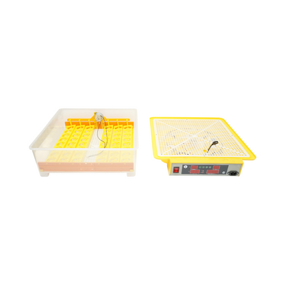 Automatikus keltető 48 tojás 80W, 12V-220V, automatikus forgatással, hőmérséklet-szabályozással, páratartalom szabályozással, digitális kijelzővel.