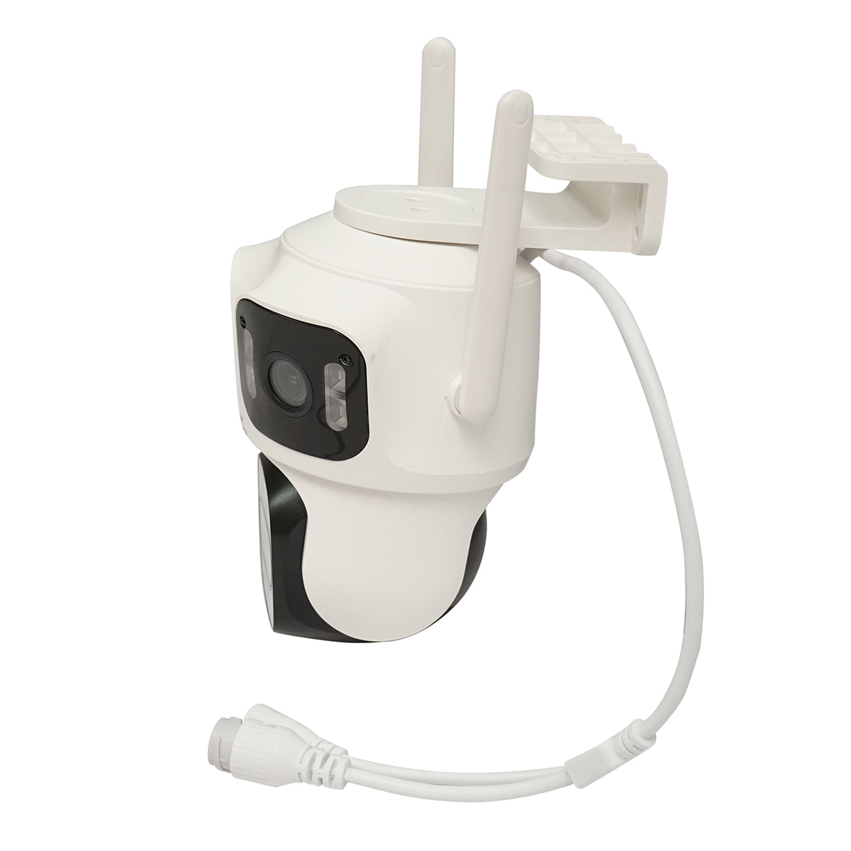 Felügyeleti kamera 4 objektív, 3 objektív 12 MP, 2 CPU kettős vezérlés, P2P WIFI 2.4GHz, PTZ mozgásérzékelővel, színes éjjellátó, AI emberérzékelés és iCSee alkalmazás.