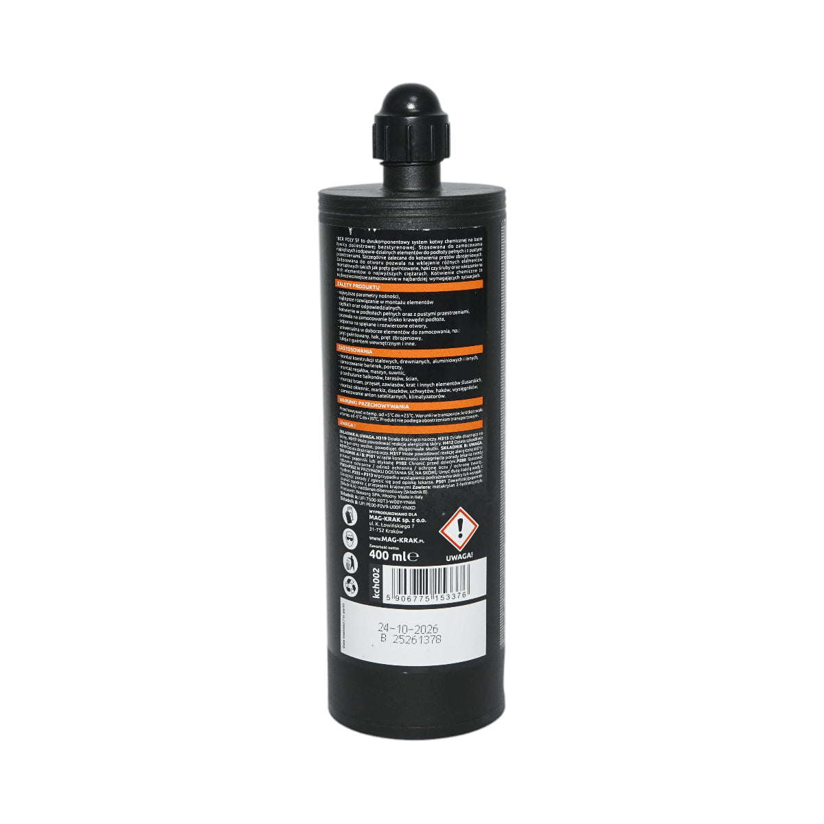 Poliésztergyanta alapú, sztirolmentes kémiai horgony 400ml
