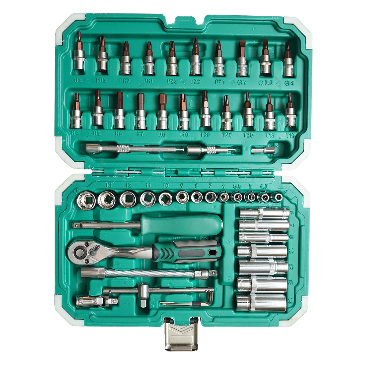 Húzócsavarkulcs, hatlapos, torx, racsnival 53 db Breckner Germany