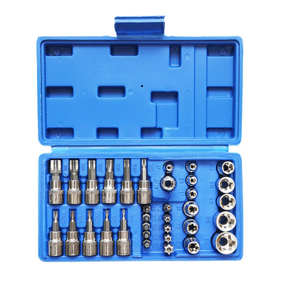 E-Torx csőkulcskészlet, bitprofil TX 34 darab Breckner Germany
