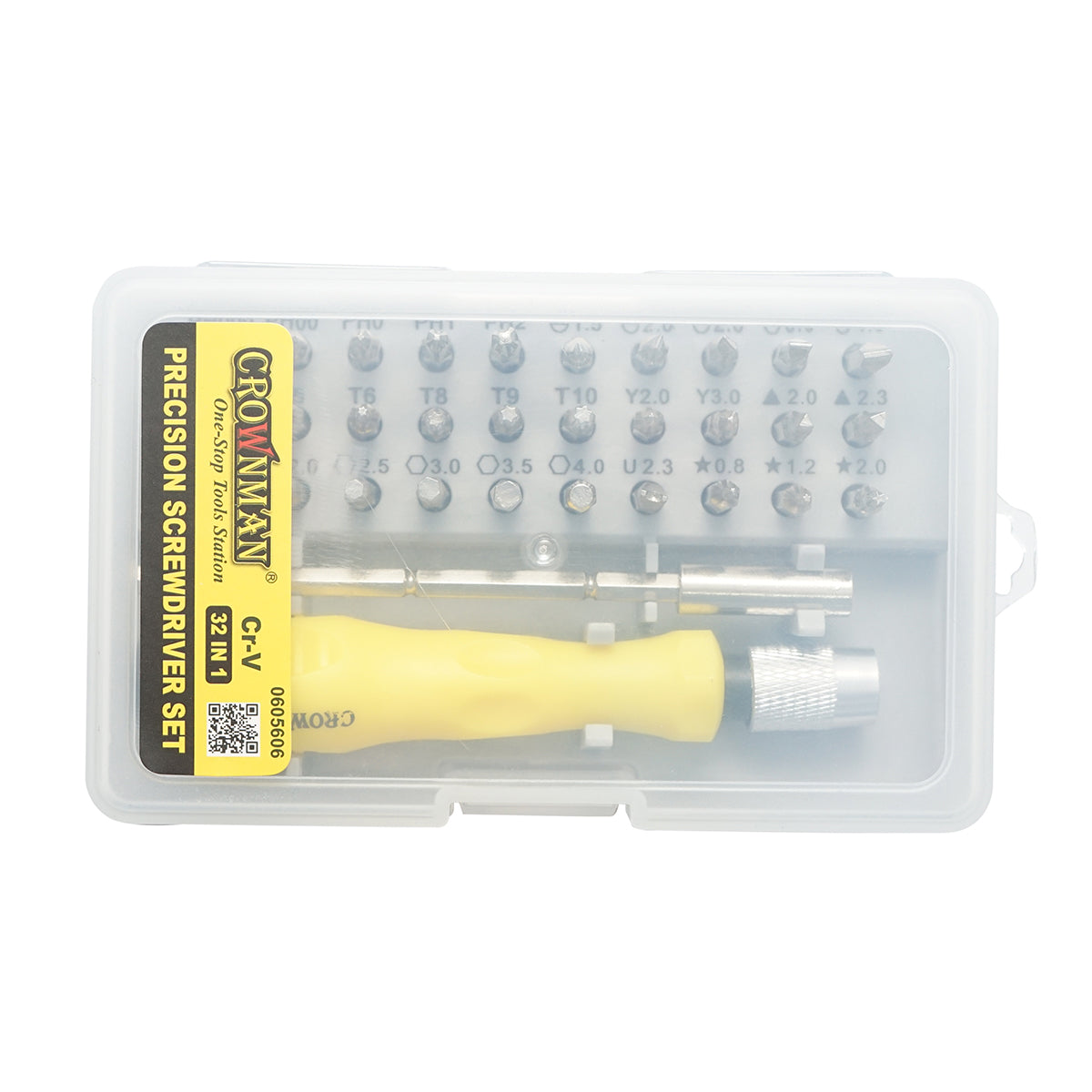 Precíziós csavarhúzó készlet bitekkel, torx, hex 30 darab Crownman