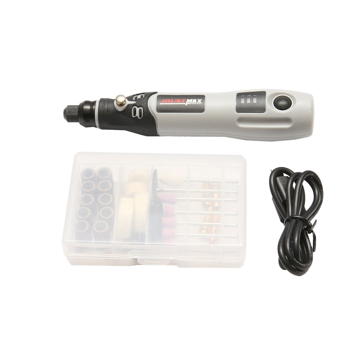 Mini egyenes köszörű 4,2V 600mAh akkumulátorral, 15000rpm 40 Joustmax tartozékkal