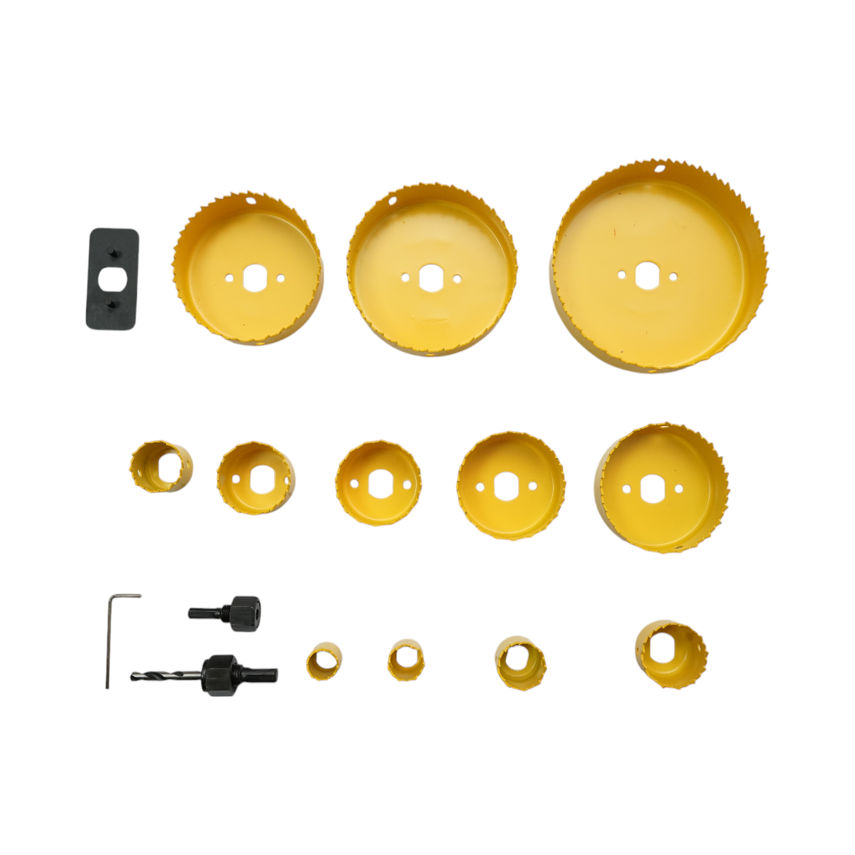 Crownman 12 darabos kör alakú öntővas készlet 19-127mm gipszkartonhoz, fához, PVC-hez 16 darab Crownman