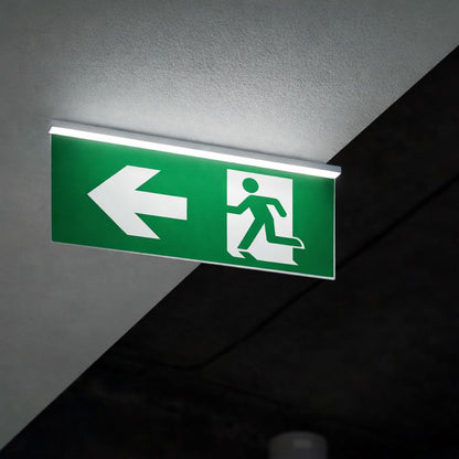 EXIT LED vészjelzés lámpa 220V, 3W, Li-ion 1800mAh akkumulátor, beépített szerelés, 3 órás üzemidő IP20