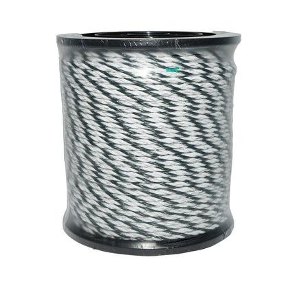 Tekercs fekete-fehér huzal fi 6mm, 6x0.3mm SS rozsdamentes, 1.95 Ohm/m 200m elektromos kerítés Breckner Germany