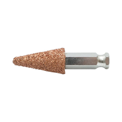 Csiszolókő polírozó abrazív kúpos 19x40mm, szemcseméret K36, hatszögletű szár 3/8 inch