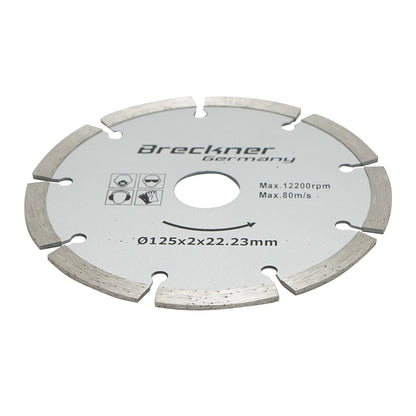 Gyémánt szegmentált szegmentált tárcsa 125x2x22x22.23mm száraz vágáshoz betonhoz és kerámiához Breckner Germany