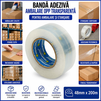 HighPower átlátszó OPP ragasztószalag 48mm x 200m csomagoláshoz