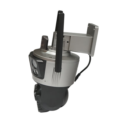 Felügyeleti kamera 4 objektív, 3 objektív 12 MP, 2 CPU kettős vezérlés, P2P WIFI 2.4G, PTZ mozgásérzékelővel, riasztás, éjjellátó, AI emberérzékelés és iCSee alkalmazás.