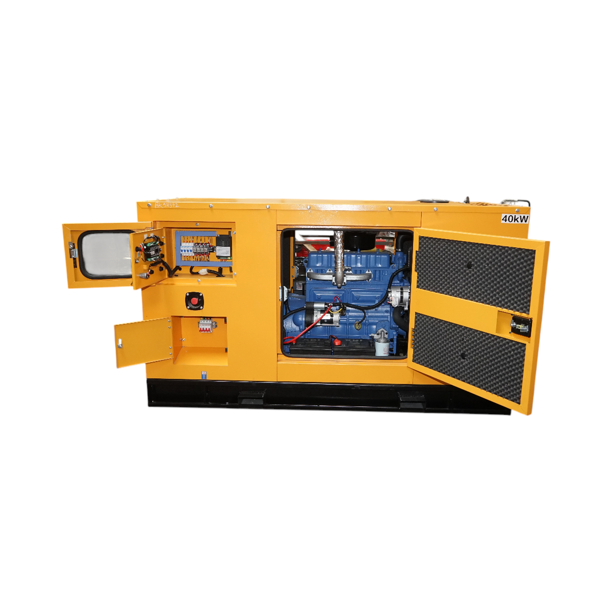 Háromfázisú hangszigetelt elektromos generátor 37.5KVA, 230/400V, Ricardo 38kW ZH4105D dízelmotor Breckner Germany