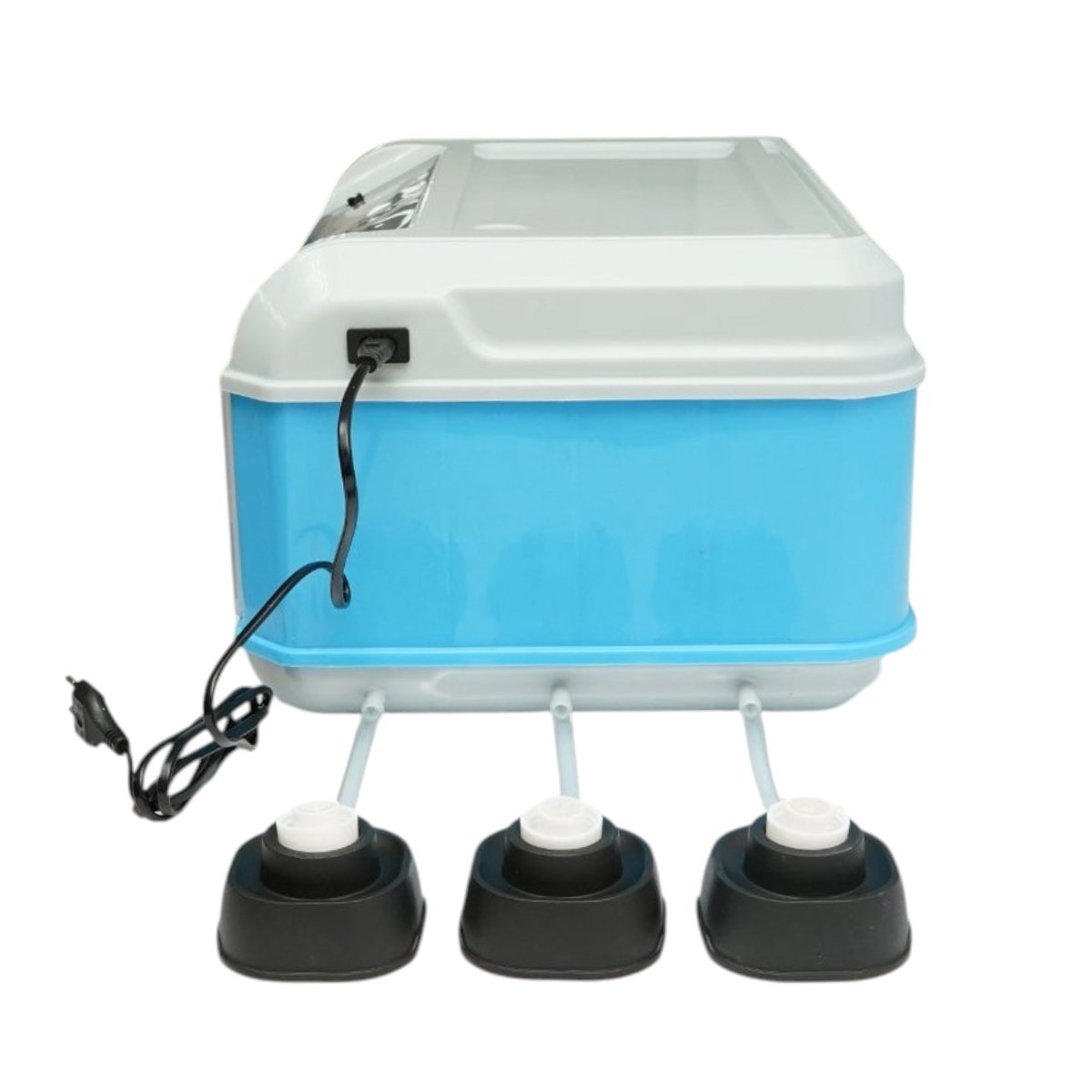 Automata tojásinkubátor, keltető gép 24 tojáshoz 35W, 12V-220V, automata forgatás, LED ovoszkóp, hőmérséklet-szabályozás, páratartalom-szabályozás, digitális kijelző, riasztás