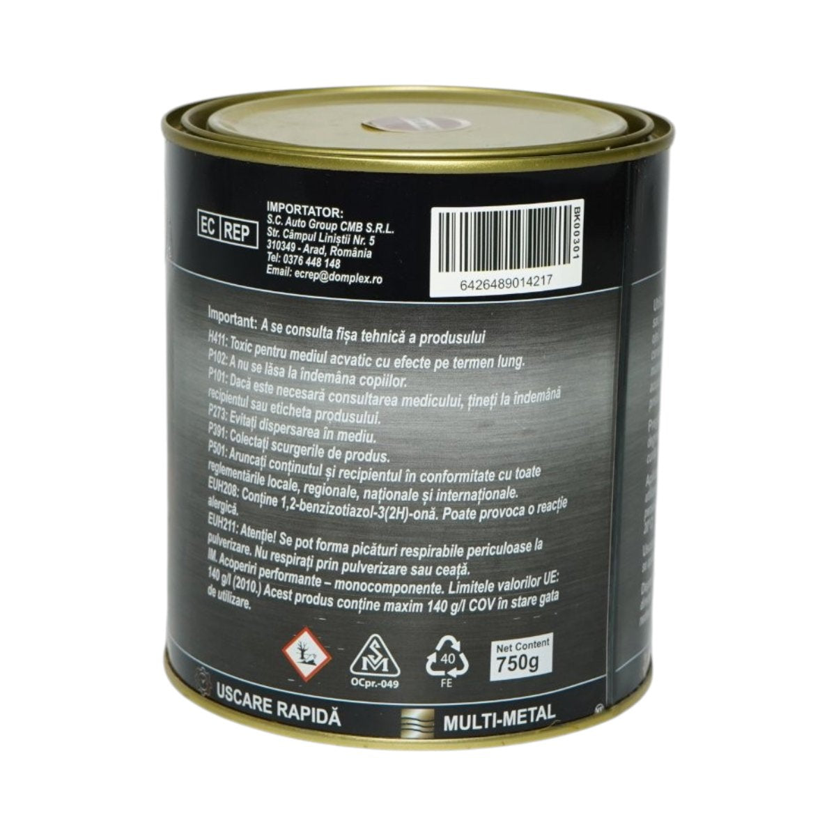 Breckner Germany 3 az 1-ben rozsdagátló zománcfesték fémhez 750g fémes réz, közvetlenül a rozsdára, vízalapú