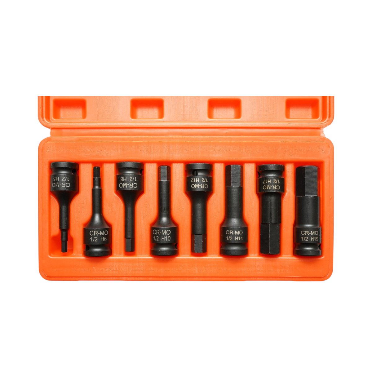 Breckner Germany csőkulcs készlet hatszögletű imbusz bitekkel H5-H19, 1/2 inch négyzet Cr-Mo 8 darab