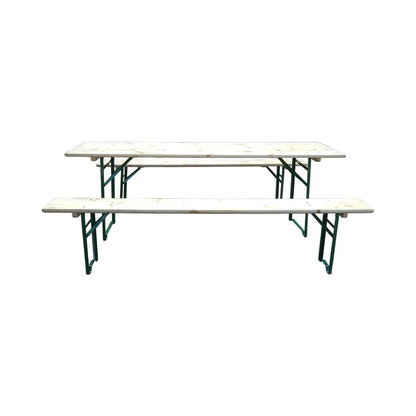 Söröző szett asztallal és 2 összecsukható padlóval masszív fából kerthez, terasszhoz, eseményekhez 2200x800x770mm