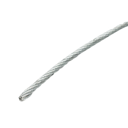 4 mm-es horganyzott acélkábel, 6x7 szál, maximális terhelés 940 kg, súly 8,4 kg, 150 m/tekercs