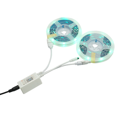 Intelligens LED szalag LED 2x5m, 12V távirányítóval, hangvezérléssel, bluetooth, USB app, 10m RGB Breckner Germany