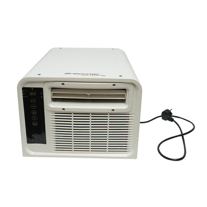 Hordozható légkondicionáló 2224 BTU, 280W, 220V fűtéssel, párátlanítással, szellőztetéssel, távirányítóval, hangutasítással, telepítőkészlet tartozék Breckner Germany