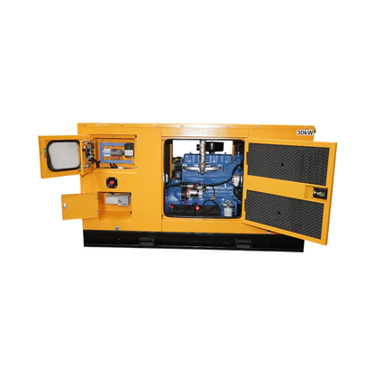 Háromfázisú hangszigetelt elektromos generátor 27.5KVA, 230/400V, Ricardo 30kW ZH4100D dízelmotorral és beépített ATS Breckner Germany