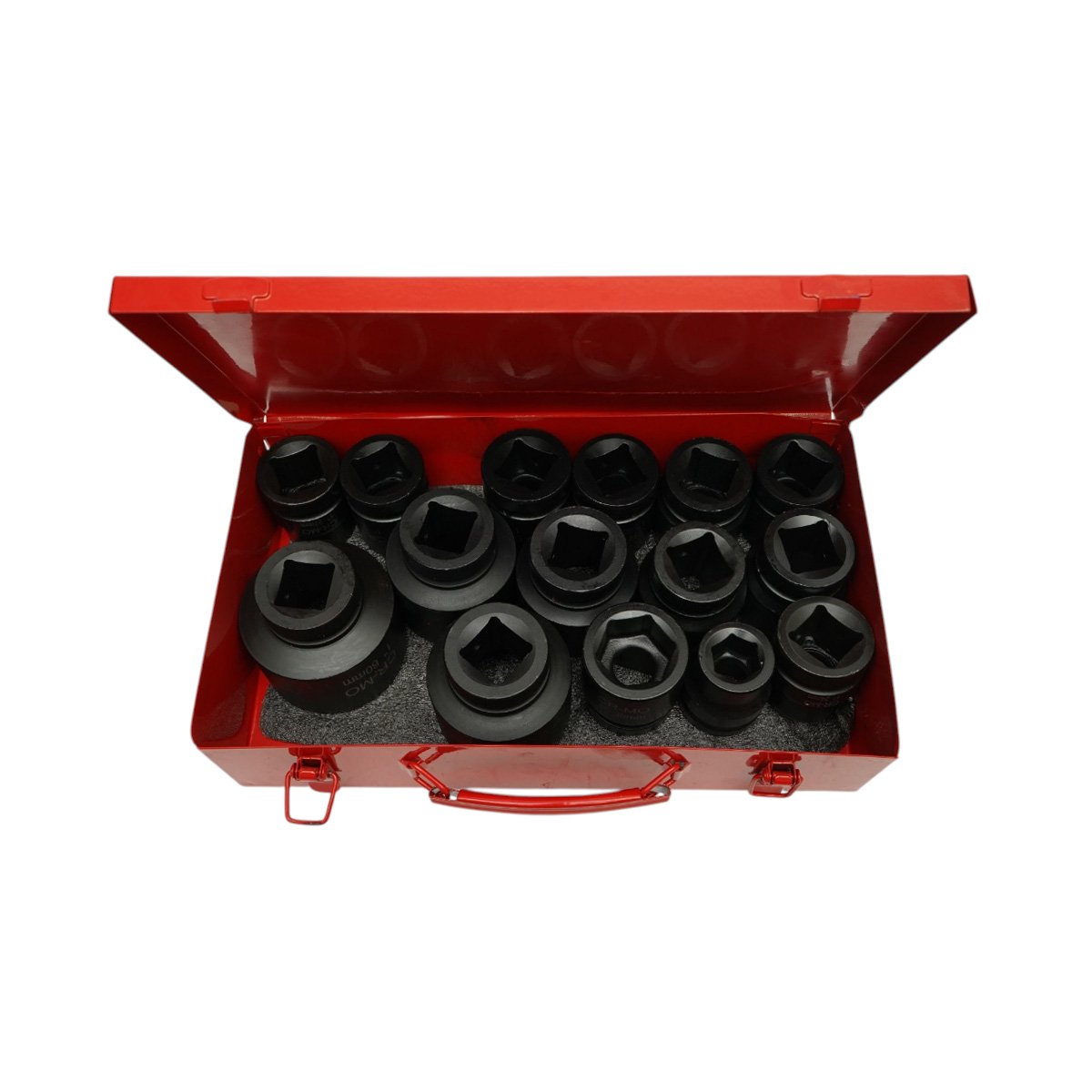 Breckner Germany ütve csavarozó fej készlet, Ütődugókulcs készlet  rövid 22-36mm és hosszú 38-60mm, 1 inch négyzet Cr-Mo 15 darab