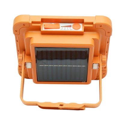 Hordozható LED reflektor 100W napelemes panellel 1.5W, 3600mAh akkumulátor, 6 világítási mód, mágnes, karabiner, USB Power Bank 210x170x55mm Breckner Germany