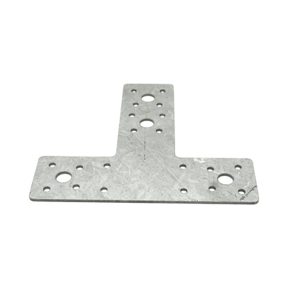T-csukló alakú kötőelem 160x98x45mm, 2,5mm vastag, horganyzott acélból