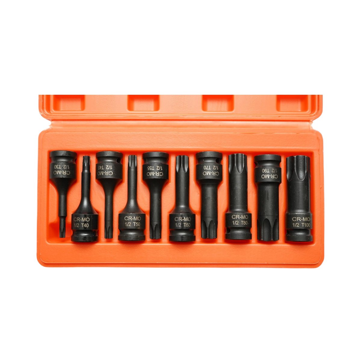 Torx T30-T100 csőkulcskészlet, 1/2 inch négyzet Cr-Mo 10 darab Breckner Germany