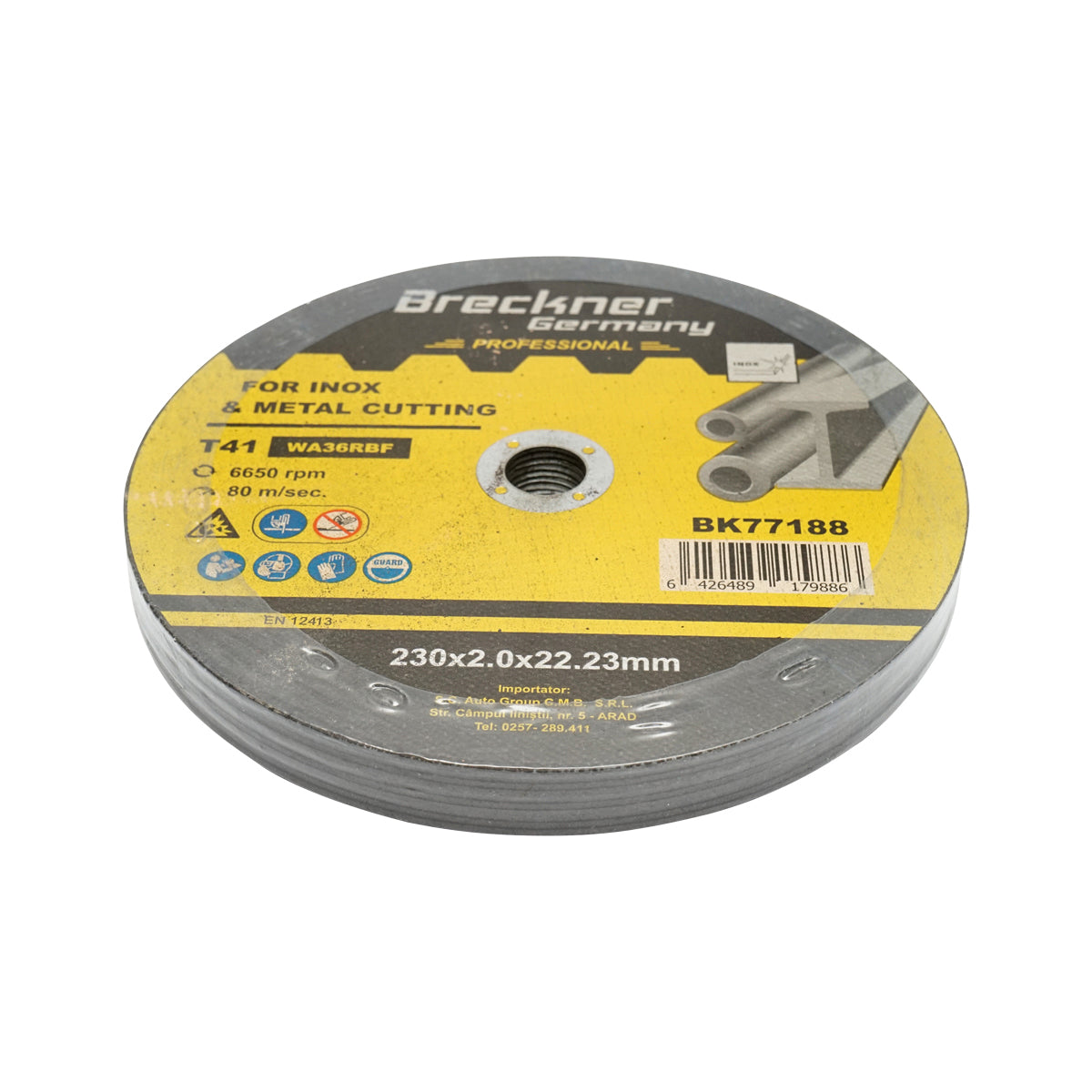 Vágó korong acél vágásához és polírozásához T41 230x2.0x22mm Breckner Germany A feltüntetett ár 1db! 10db/csomag