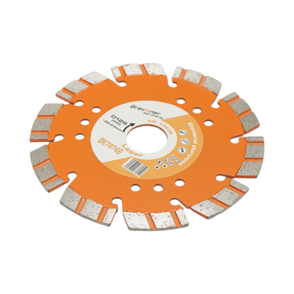 Disc diamantat turbo segmentat 125x22.23mm, segment 10mm pentru taiere beton armat, piatra dura, pavele, boltari Breckner Germany
