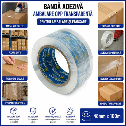 HighPower átlátszó OPP scotch ragasztószalag 48mm x 100m csomagoláshoz