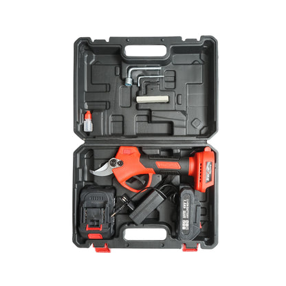 Breckner Germany 36V elektromos kerti olló 2 db 1.5Ah Li-Ion akkumulátorral, 100W, vágási átmérő 0-25mm, biztonsági gomb