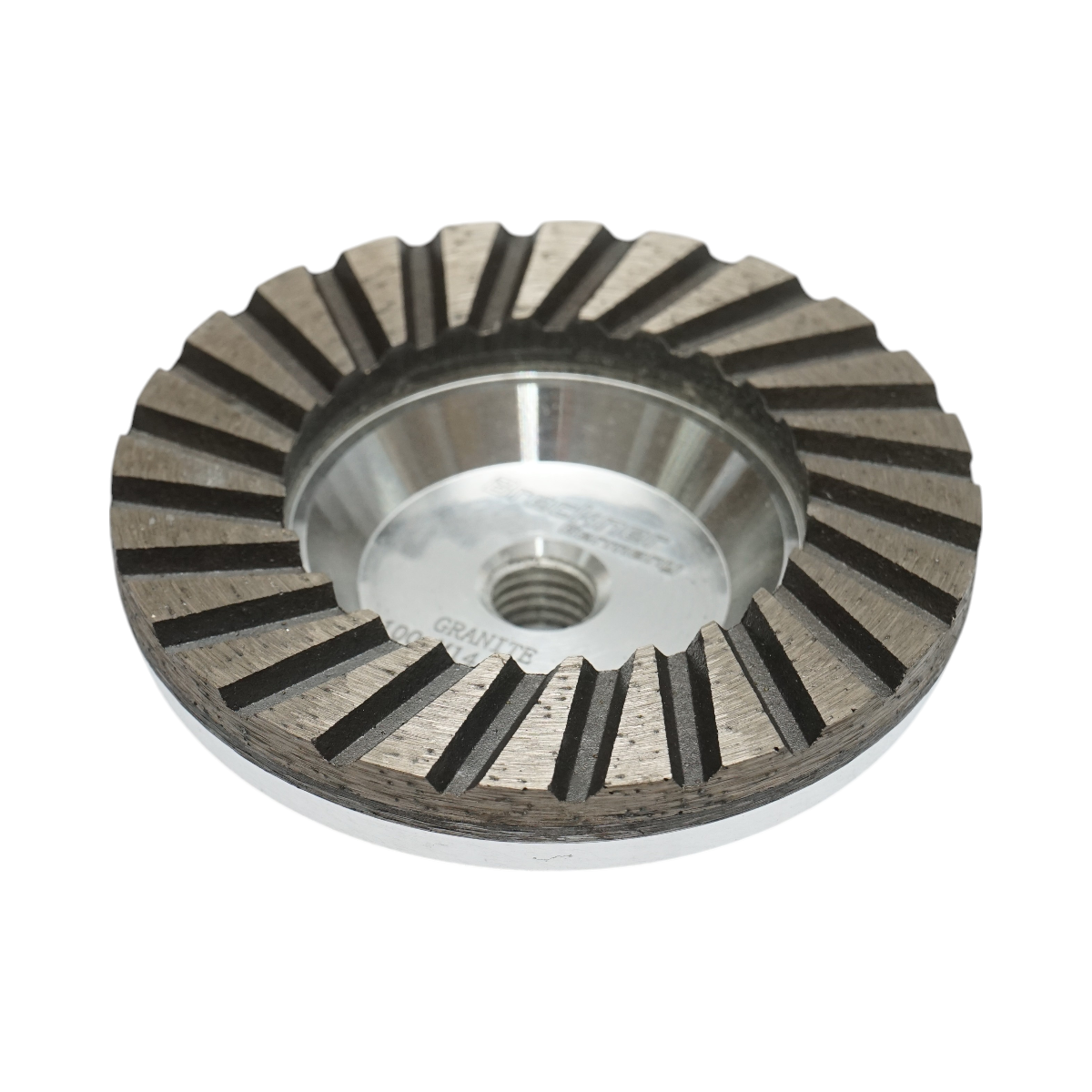 Turbo szegmentált gyémánttárcsa 100mm csésze típusú, M14 menet, alumínium durva gránit csiszoláshoz Breckner Germany