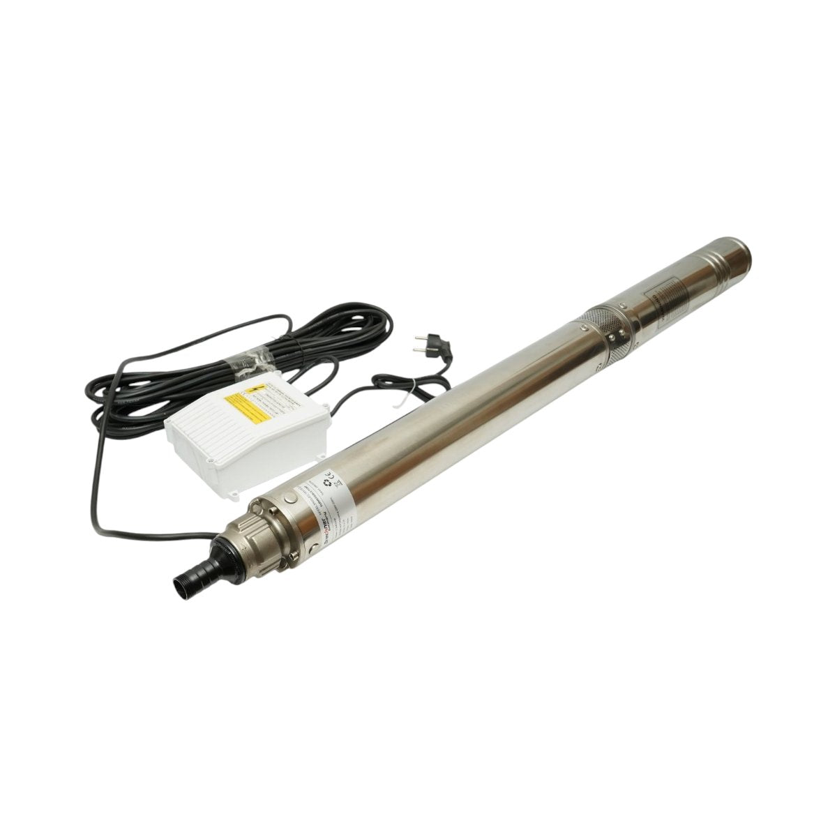 Merülő rozsdamentes acél szivattyú 2.2kW, 220V, D100mm, teljesítmény 6 m3/h, emelési magasság 105m, 15 kerámia turbina, olajhűtés, vezérlőpanel K90QJD2-105/15-2.2 Breckner Germany