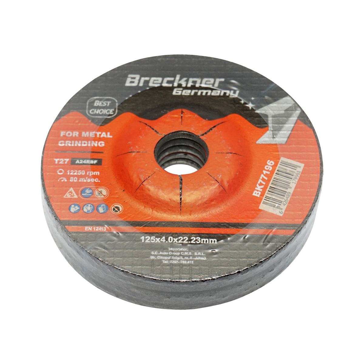 Vágó korong fém vágásához és csiszolásához T27 125x4x22x22mm Breckner Germany A feltüntetett ár 1db! 10db/csomag
