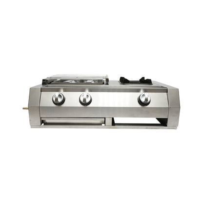 Kemping grillsütő grill 2 égővel és 1 főzőfelülettel 676x400x185mm