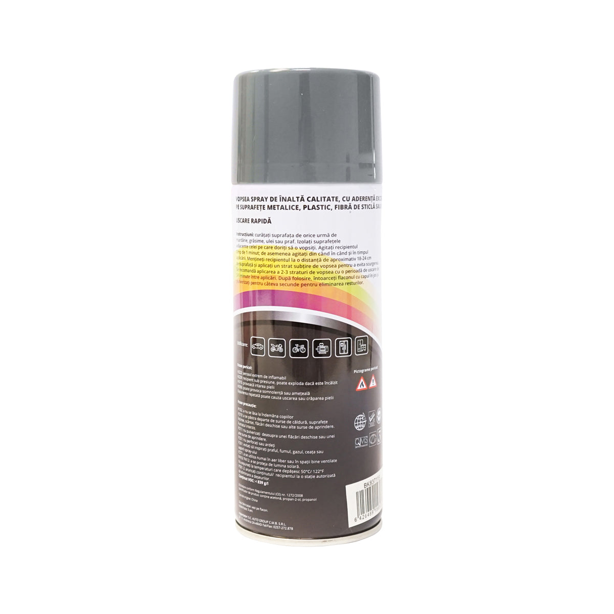Professzionális szürke autófesték spray gyorsan száradó 450ml MAGIC fémre, műanyagra, fára, üvegszállra